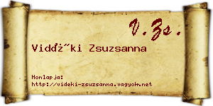 Vidéki Zsuzsanna névjegykártya